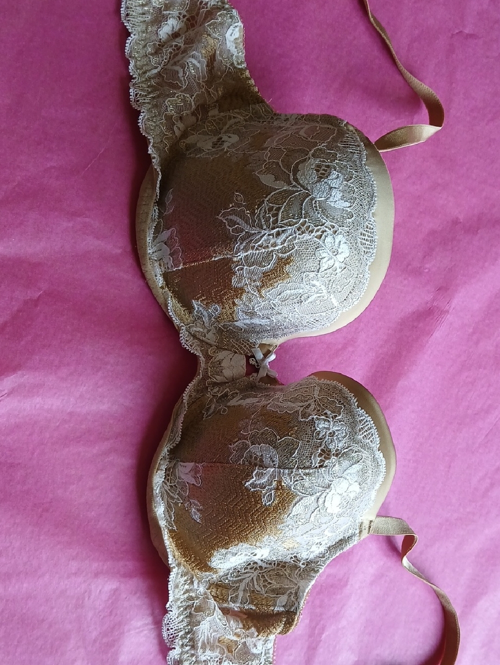 Victoria's Secret Gold Lace Underwire Bra